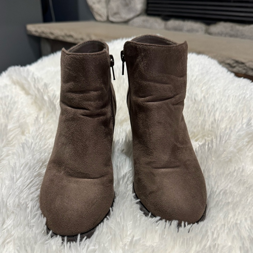 Brown heeled boots
